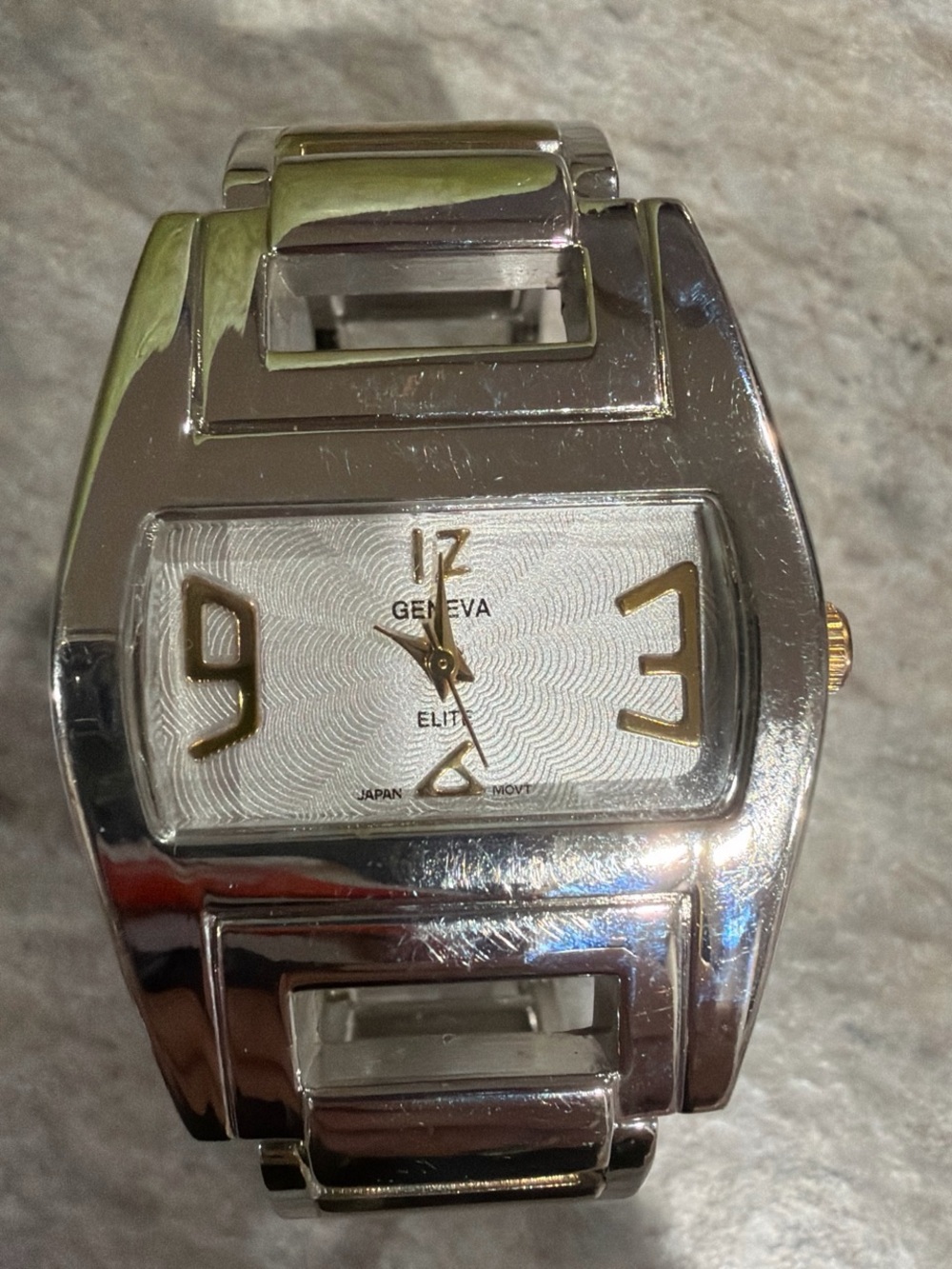 Geneva Silver and Gold Accent Women's Bracelet Watch